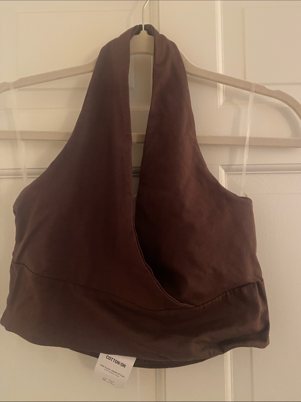 Cotton On Chocolate Brown Halter Crop Bralette